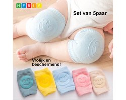 Kniebeschermers - Baby kniebeschermers - 5 kleuren - 5 paar - Babykniebeschermers - Kruipen - Leren kruipen - Baby veiligheid - Kniesokken van Heble®