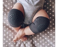 LOUZIR Luxe kniebeschermers kneepads voor baby en peuter - unisex 6-18 mnd - bescherming van knieën en kleding - 1 paar grijs