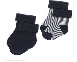 Noppies Jongen Socks 2pck Guzz - Navy - Maat 0-3 mnd