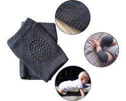 Set van 2 baby kniebeschermers - lichtgrijs en donkergrijze baby kniepads - unisex - one size