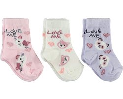 Set van 3 paar babysokken meisjes - Love me baby sokjes