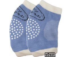 Set van 4 baby kniebeschermers - Wit / Blauw - Baby kniepads - Unisex - One size - oDaani