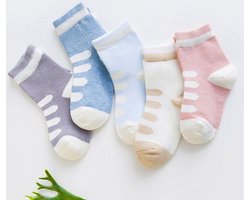 Set van 5 babysokken - geschikt voor 6-12 maanden - Baby sokken - Gemaakt van katoen - Unisex