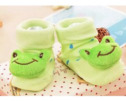 Super schattige babysokken - Baby Sokken - New born sokken - Kraamcadeau voor Jongen of Meisje - Babyshower Cadeau - Kraammand - Dierensokken - Kikker - Groen