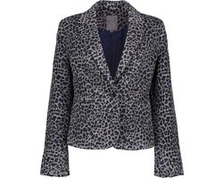 Geisha Blazer Panterprint Blazer 45509 10 Grey/cobalt Dames Maat - S