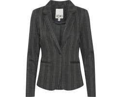 Ichi Blazer Ihruti Bl14 20121776 203764 Dark Grey Melange Stripe Dames Maat - XXL