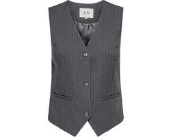 Jacqueline de Yong Gilet Jdyulrikke Waistcoat Pnt 15332681 Dark Grey/pinstripe Dames Maat - M