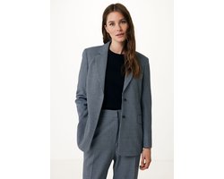 Mexx Blazer Pied De Poule Blauw - Vrouwen - Dusty Blauw - Maat 36