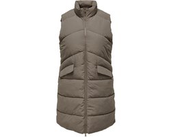 ONLY CARMAKOMA CARMATILDE LONG WAISTCOAT OTW Dames Gilet - Walnut