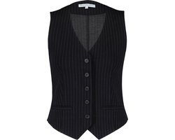 Red Button Gilet Waistcoat Punta Pinstripe Srb4284 Black Dames Maat - XL