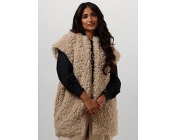 Ruby Tuesday Chrissie Fake Fur Long Gilet Blazers Dames - Ecru - Maat S/M