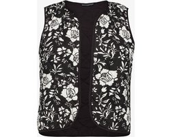 TwoDay dames gilet met bloemenprint zwart - Maat L