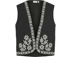 Vila Gilet Vicaria Embroidery Vest 14101384 Black Beauty/birch Dames Maat - 44