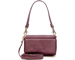 Chabo Bags - Noa Fashion Bag - Schoudertas - Crossbody - Leer - Bordeaux / Donkerrood