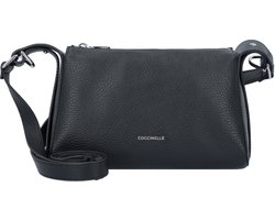 COCCINELLE Leren Schoudertas Bishop Mini Bag Grained Leather Noir Zwart