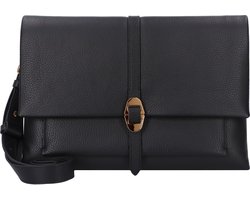 COCCINELLE Leren Schoudertas Dorian Handbag Grained Leather Noir Zwart