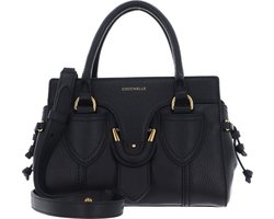 COCCINELLE Leren Schoudertas Handtas York Handbag Grained Leather Noir Zwart