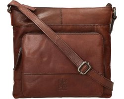 Cross Keys Kleine Crossbodytas / Schoudertas Leer - Nanko - Cognac