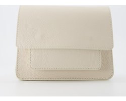 Crossbodytasje - Fenna - Classic Grain - Leder - Beige - Goudkleurig