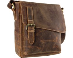 Fana Bags Leren Schoudertas Cognac - Schoudertas Leer - Crossbody Tas - Cadeau