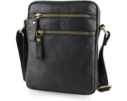 Fana Bags Leren Schoudertas Zwart - Heren / Dames Crossbodytas - Schoudertas Leer - Cadeau