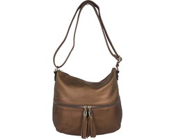 Flora&Co - handtas/crossbody tas - bruin metallic