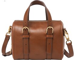 FOSSIL Schoudertas Handtas Carlie Mini Satchel Brown Bruine