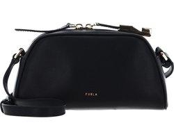 FURLA Leren Schoudertas Vitello Sidney Goccia Crossbody Nero Zwart