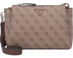 Guess Kleine Crossbodytas / Schoudertas Dames - Noelle - Logo Print - Bruin