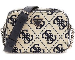 GUESS Schoudertas Ruma Crossbody Camera Navy Logo Crème