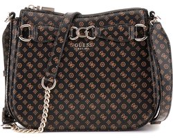 GUESS Schoudertas Arlena Logo Crossbody Hobo Mocha Logo Donkerbruin