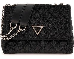 GUESS Schoudertas Schoudertas Giully 2 Compartment Convertible Flap Black Zwart