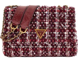 GUESS Schoudertas Schoudertas Giully 2 Compartment Convertible Flap Burgundy Multi Veelkleurig