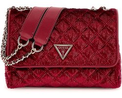 GUESS Schoudertas Schoudertas Giully 2 Compartment Convertible Flap Claret Donkerrood