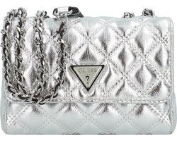 GUESS Schoudertas Schoudertas Giully Mini 2 Compartment Convertible Flap Silver Zilverkleurig