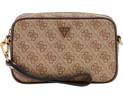 GUESS Schoudertas Torino Small Necessaire Beige / Brown Bruine