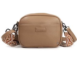 I’m dutch- padola 2.0- crossbody - schoudertas- taupe - bruin - 2 verstelbare en afneembare hengsels- ritssluiting- ruimtelijk - perfecte tas - kado tip - sinterklaas / kerst