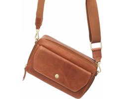 MŌSZ Dames Tassen / Crossbodytas / Handtas - Leer - Naomi - cognac vintage