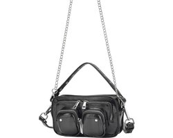 Nunoo Kleine Crossbodytas / Schoudertas Dames - Helena Wrinkle Recycled - Zwart