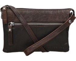 Spikes & Sparrow Kleine Crossbodytas / Schoudertas Dames - Leer - Bronco - Bruin