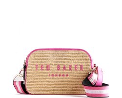 Ted Baker - Stelio Branded Webbing Faux Raffia Camera Bag Bright Pink