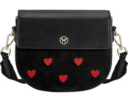 Victoria Hyde "Love Heart" - Zwart - Handtas - Schoudertas - Damestas, Versierd met Hartjes - Handtassen