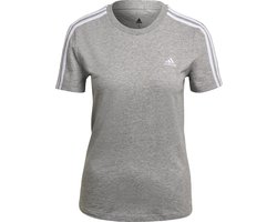 adidas Sportswear Essentials Slim 3-Stripes T-shirt - Dames - Grijs- 2XL