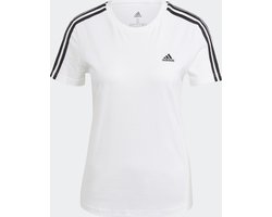 adidas Sportswear Essentials Slim 3-Stripes T-shirt - Dames - Wit- M