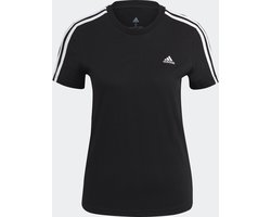 adidas Sportswear Essentials Slim 3-Stripes T-shirt - Dames - Zwart- XS