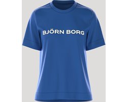 Björn Borg Essential 3 Dames T-Shirt - Blauw - Maat M- 100% Katoen