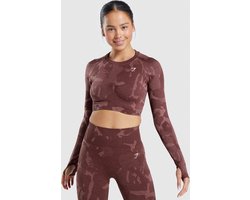 Gymshark crop top Seamless Long Sleeve Crop Top - Cherry Brown