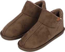 Apollo Pantoffels Dames - Boots Suede - Taupe - Maat 39/40 - Sloffen Hoog Model - Harde zool met grip