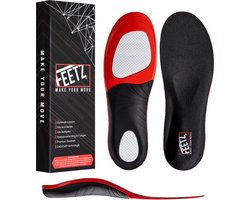 Feetz® 'Red One' Hielspoor Zooltjes - Medische Inlegzolen voor Hielspoor, Fasciitis Plantaris & Platvoeten - Man & Vrouw - Ontworpen door Podotherapeuten - Maat 42-44