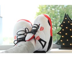 Footzynederland®J4 White Crimson - Sneaker sloffen - nike stijl - One size fits all - Pantoffels - jordan